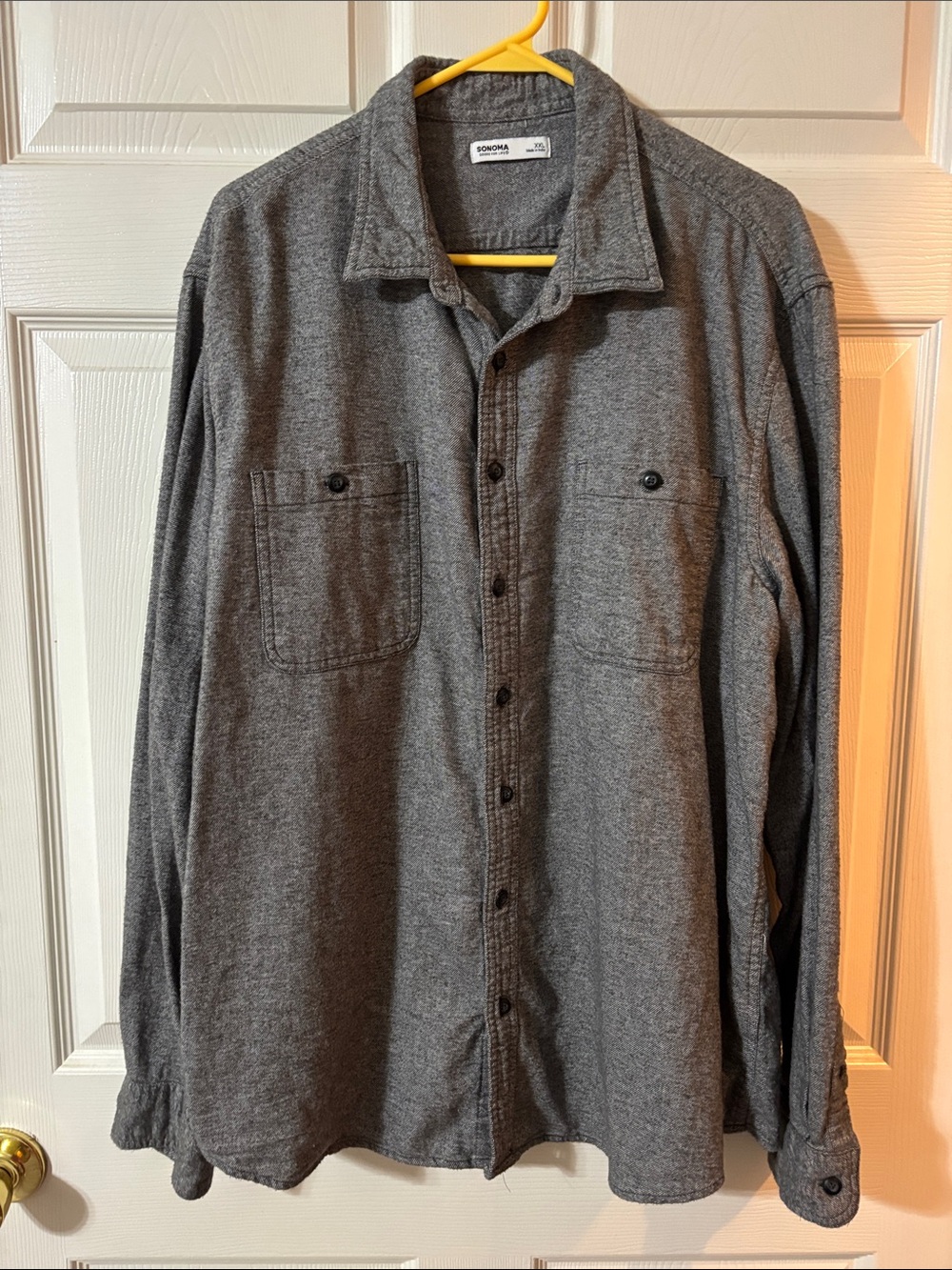 Sonoma Men's Gray Long-Sleeve Button-Down Shirt